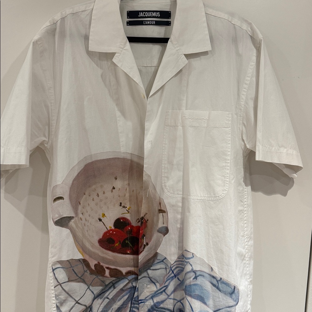 Jacquemus White Shirt with Artistic Print